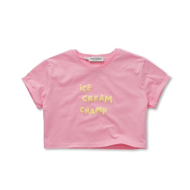 Sproet & Sprout Boxy T-Shirt Ice Cream - Podium Pink