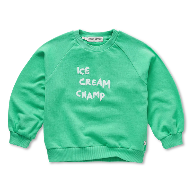 Sproet & Sprout Raglan Sweatshirt Ice Cream Champ - Jade Green
