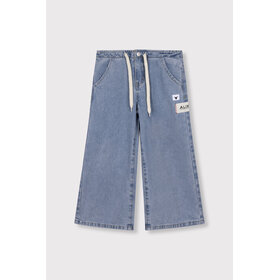 Alix the label Kids Woven Wide Leg Flowy Denim Pants - Light Denim Blue