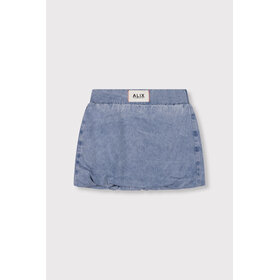 Alix the label Kids Woven Denim Balloon Skirt - Light Blue Denim