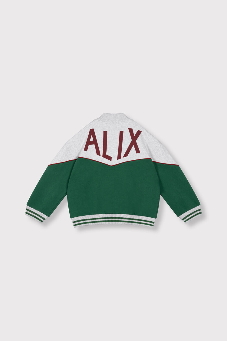 Alix the label Kids Knitted Sporty Jacket - Green