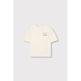 Alix the label Kids Knitted Multi Colour Artwork tShirt - Light Ecru