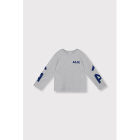 Alix the label Kids Knitted Patches Long Sleeve - Light Grey Melange