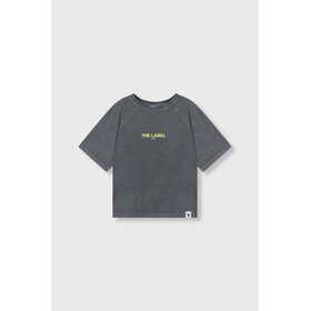 Alix the label Kids Knitted Raglan Logo tShirt - Light Grey