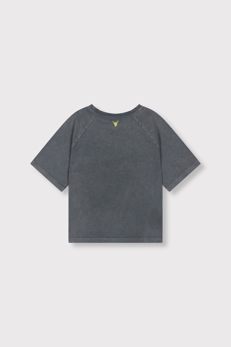 Alix the label Kids Knitted Raglan Logo tShirt - Light Grey