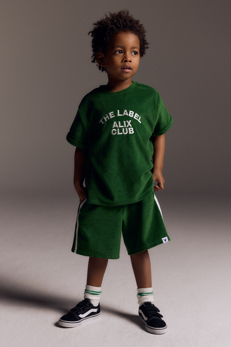 Alix the label Kids Knitted Terry tShirt - Green