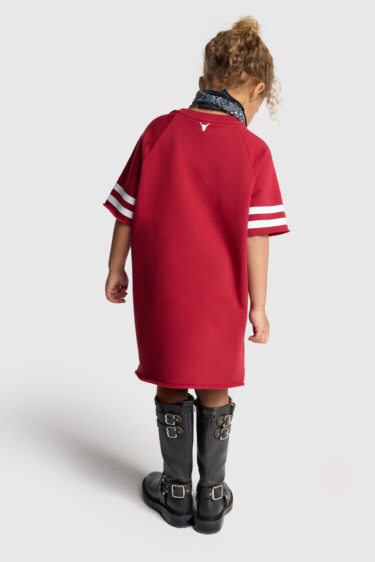 Alix the label Kids Knitted Sporty Sweat Dress - Cerise