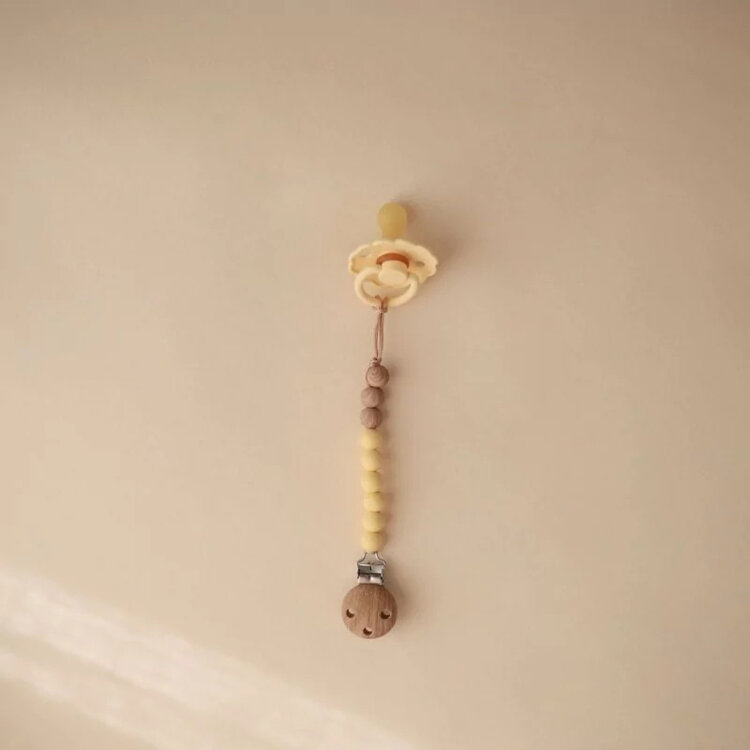 Mushie Speenketting Eva- Muted Yellow