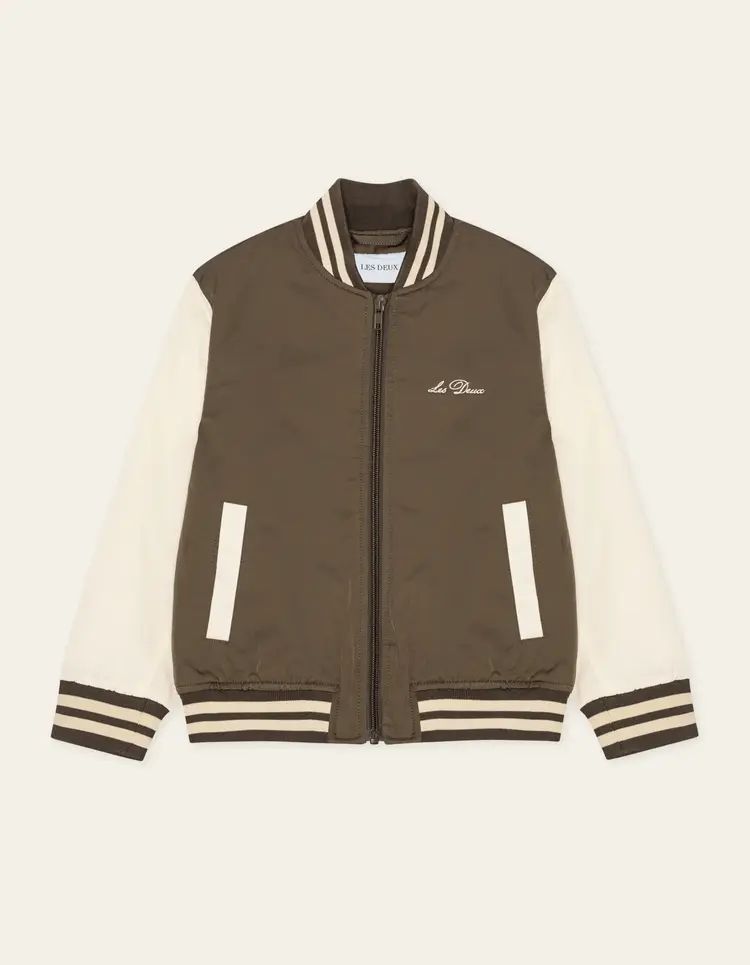 Les Deux Tech Varsity Jacket - Turkish Coffee Brown