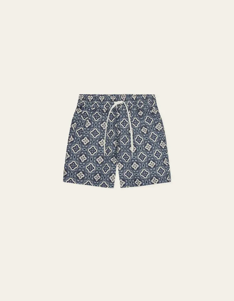 Les Deux Harry Arabesque AOP Shorts - Blue Fog