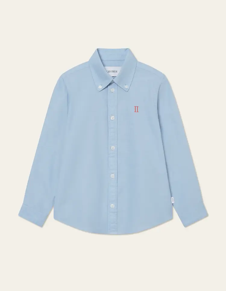 Les Deux Konrad Contrast Oxford Shirt - Light Blue