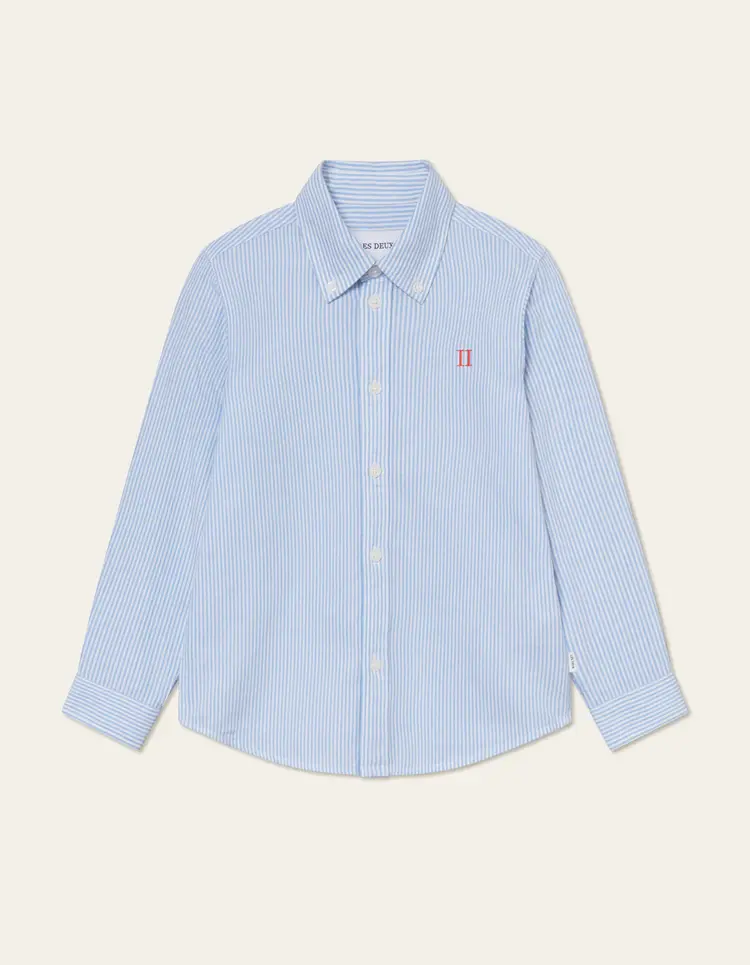 Les Deux Konrad Contrast Oxford Shirt - Light Blue/White