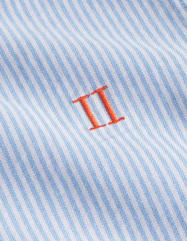 Les Deux Konrad Contrast Oxford Shirt - Light Blue/White