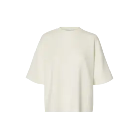 Selected Tenny 3/4 Sweat Top - Snow White