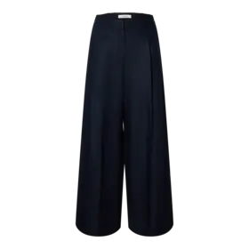Selected Lyra Wide Linen Blend. Pant - Dark Sapphire