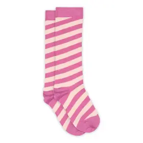 MP Denmark Candy Stripe Knee Socks - 598 - Rosebud