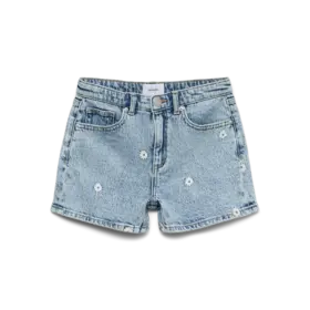 Bestseller Girl Tess Short Flower  - Light Blue Denim