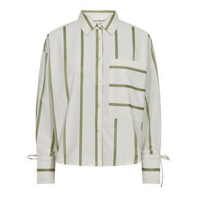Co'Couture Idie Stripe Shirt - Off white/Green