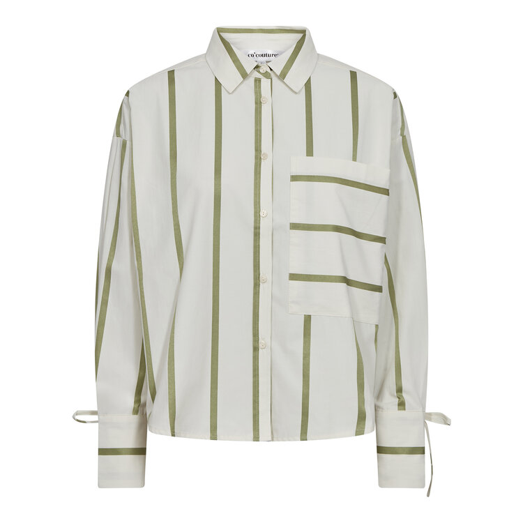 Co'Couture Idie Stripe Shirt - Off white/Green