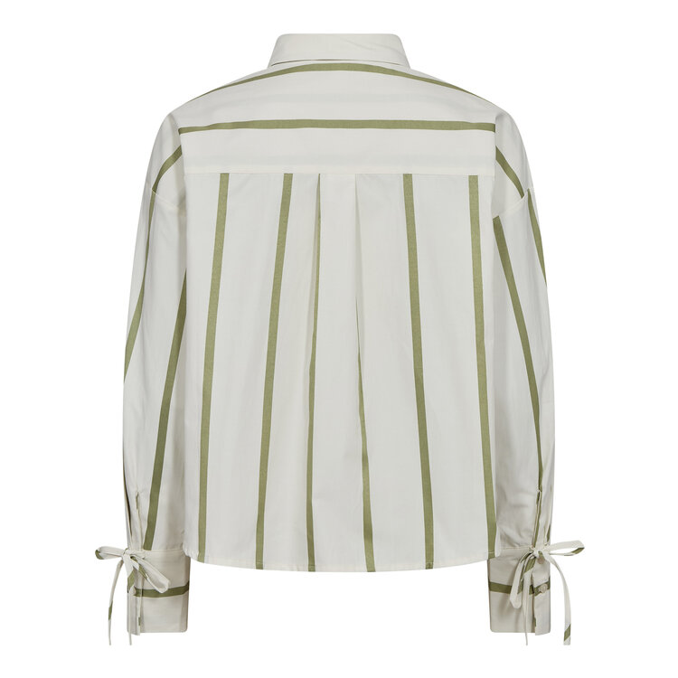 Co'Couture Idie Stripe Shirt - Off white/Green