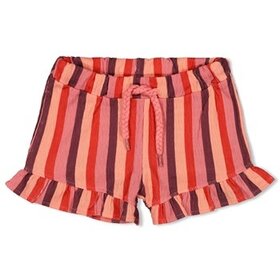 Feetje Short Streep Seersucker - Salsa Sunset - Zalm