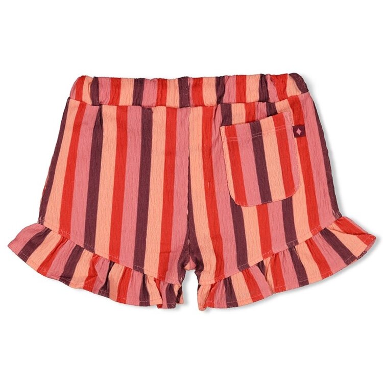 Feetje Short Streep Seersucker - Salsa Sunset - Zalm