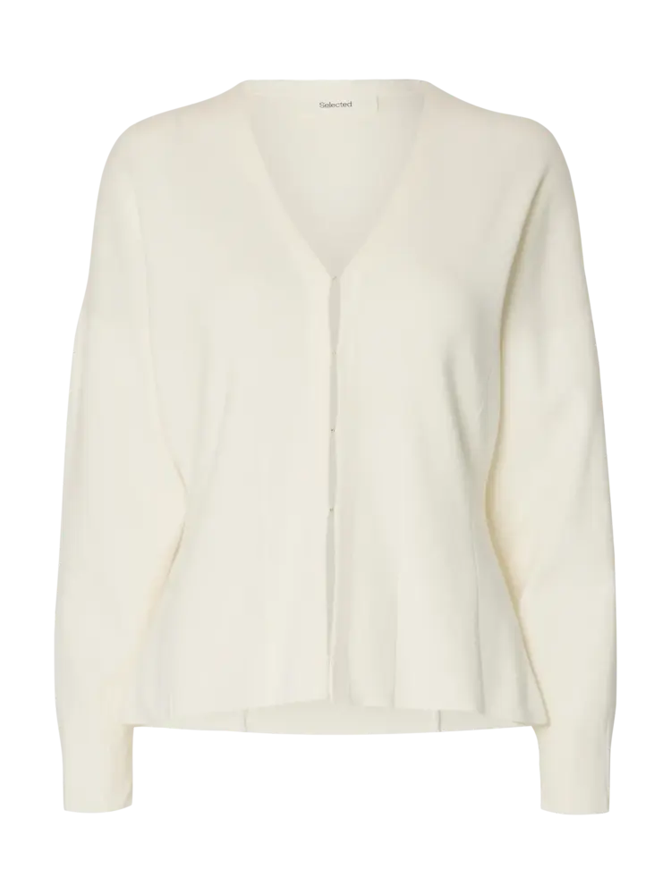 Selected Anemone Ls Knit Waisted Gardigan - Egret