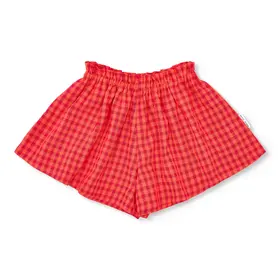 Petit Blush Ruffle Short - Check Red