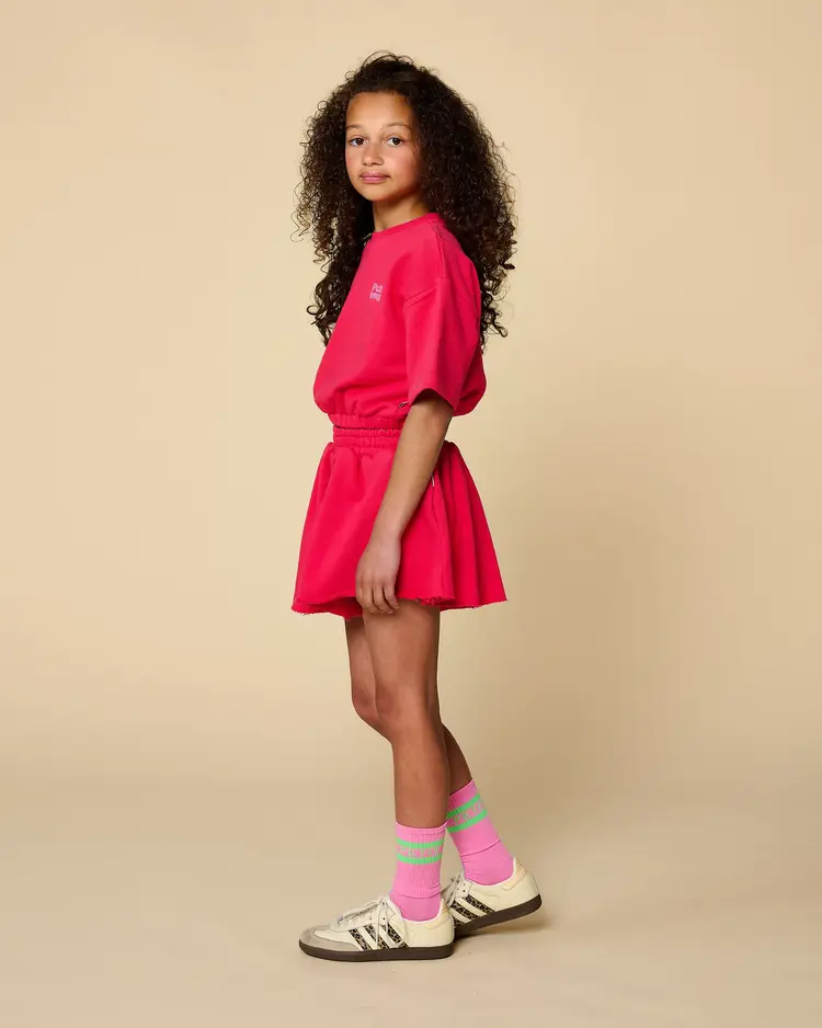 Petit Blush T-Shirt Elastic Waist - Raspberry Wine