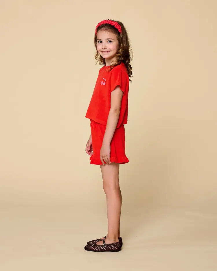 Petit Blush Smocked Headband - Check Red