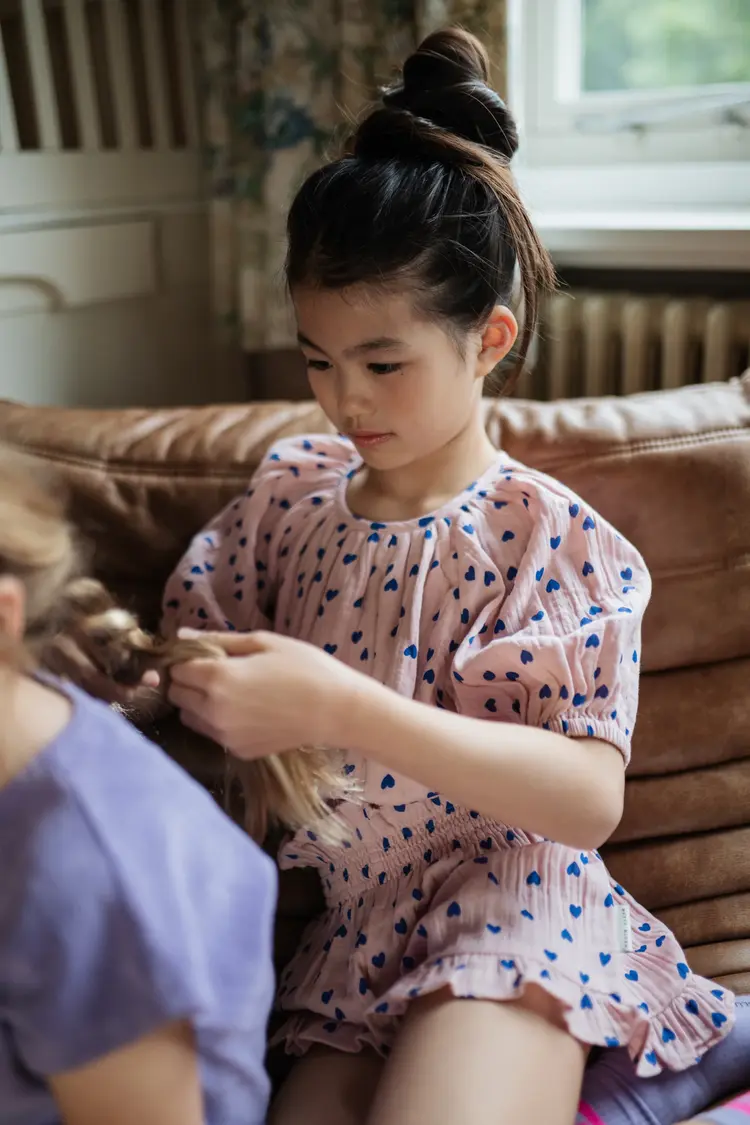 Petit Blush Smock Frill Short - Candy Hearts