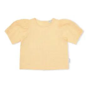 Petit Blush Puff Sleeve Blouse - Check Butteryellow