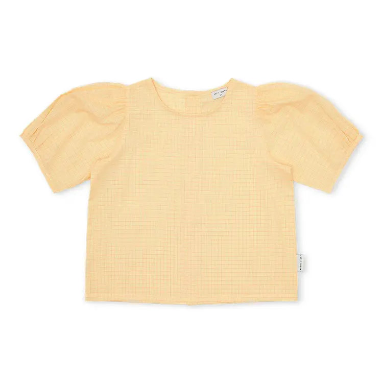 Petit Blush Puff Sleeve Blouse - Check Butteryellow