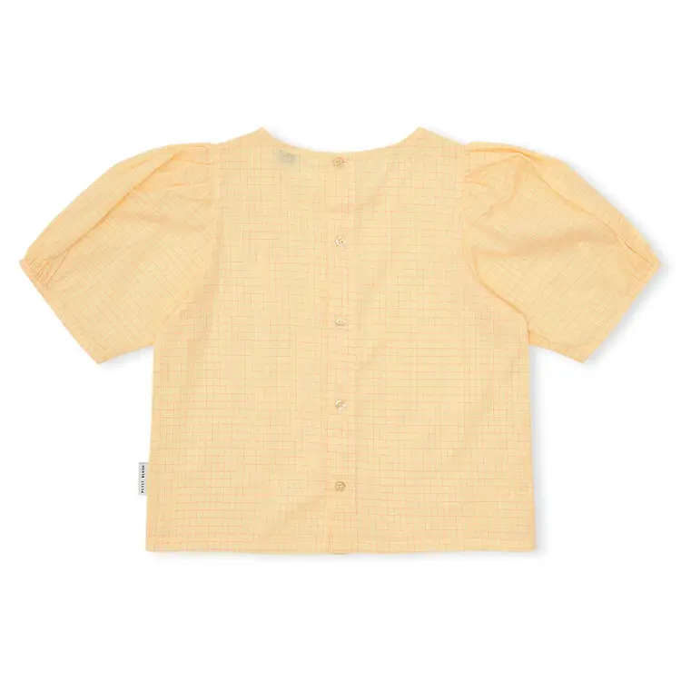 Petit Blush Puff Sleeve Blouse - Check Butteryellow