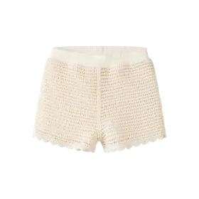 Lil'Atelier Flora Knit Shorts - Coconut Milk