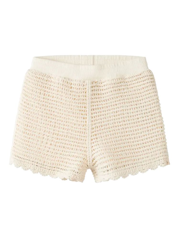 Lil'Atelier Flora Knit Shorts - Coconut Milk