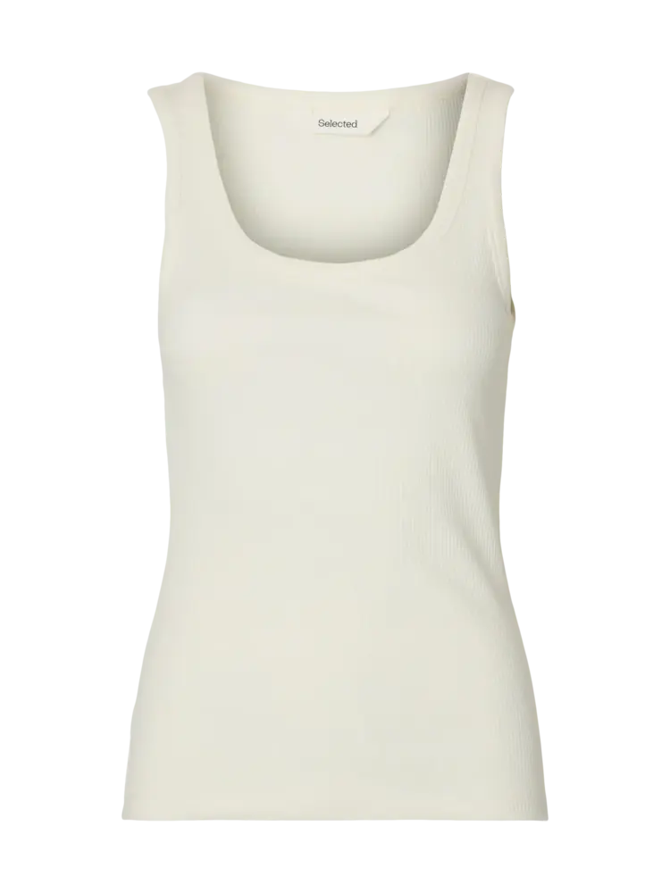 Selected Wanna Uneck Tank Top - Snow White