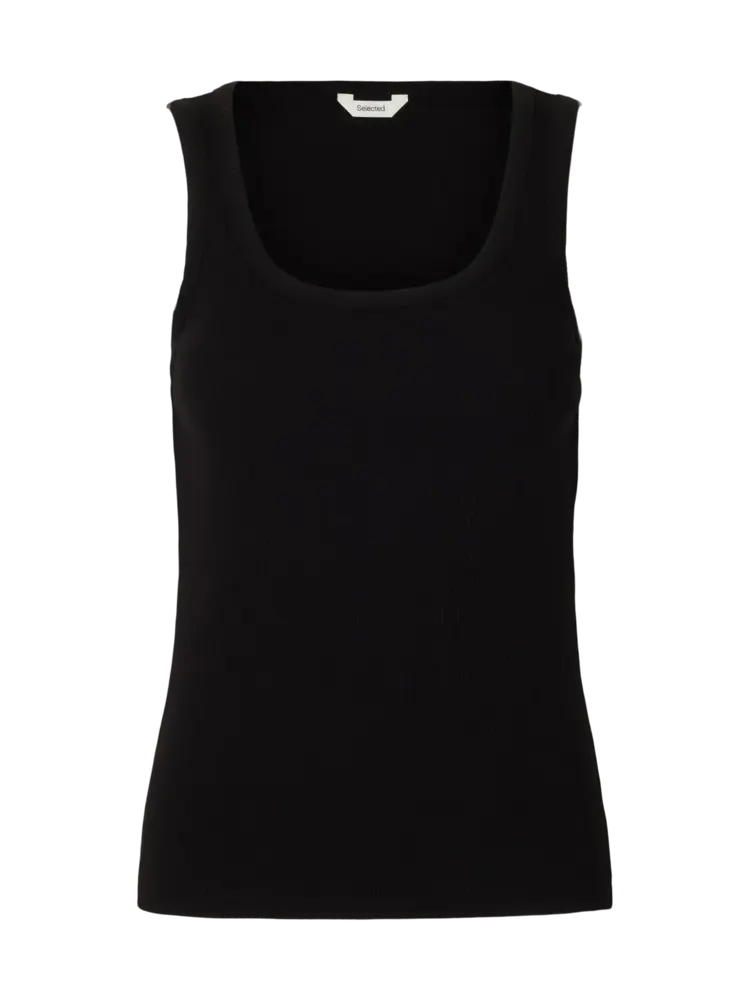 Selected Wanna Uneck Tank Top - Black