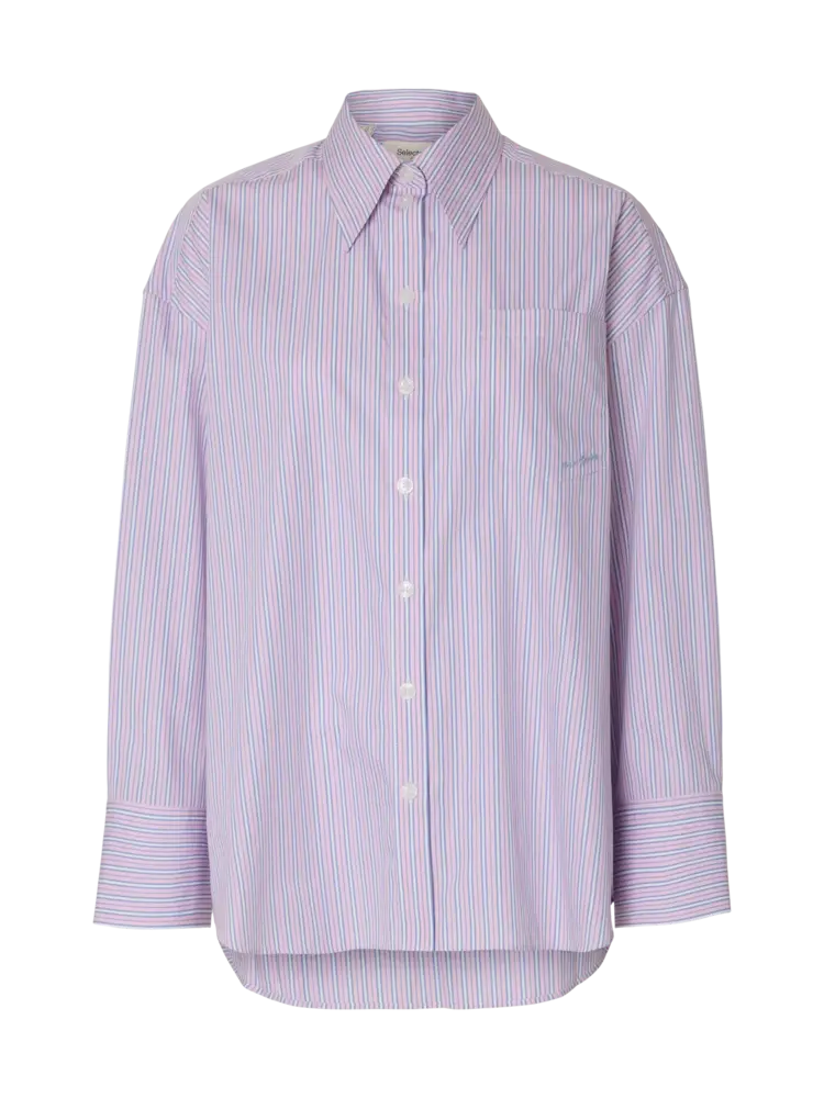 Selected Hotel Amour Oversize LS Shirt - Fresh Pink