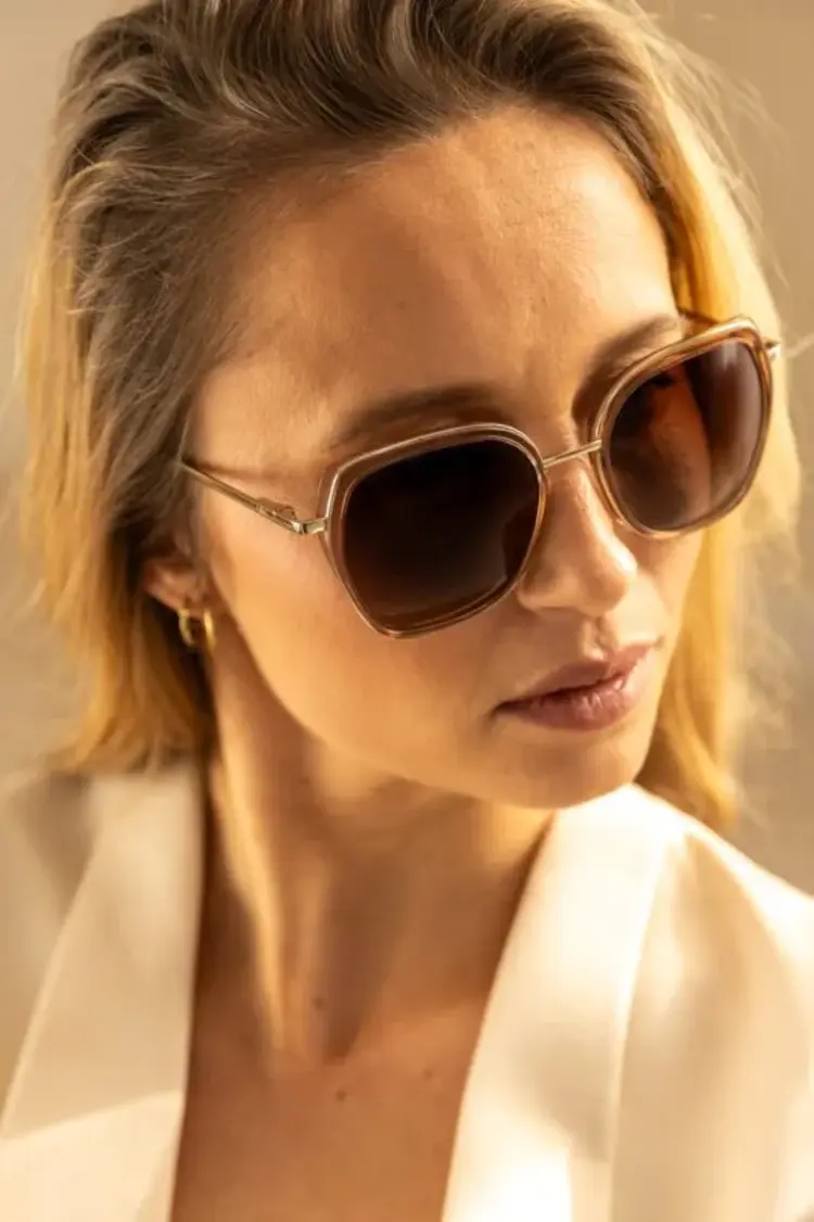 Ikki Ikki zonnebril 73-1 - Transparant Pink Gradient Brown