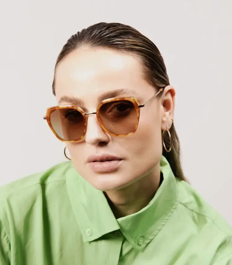 Ikki ikki zonnebril 73-20 - Orange Turtle - Griedient Brown