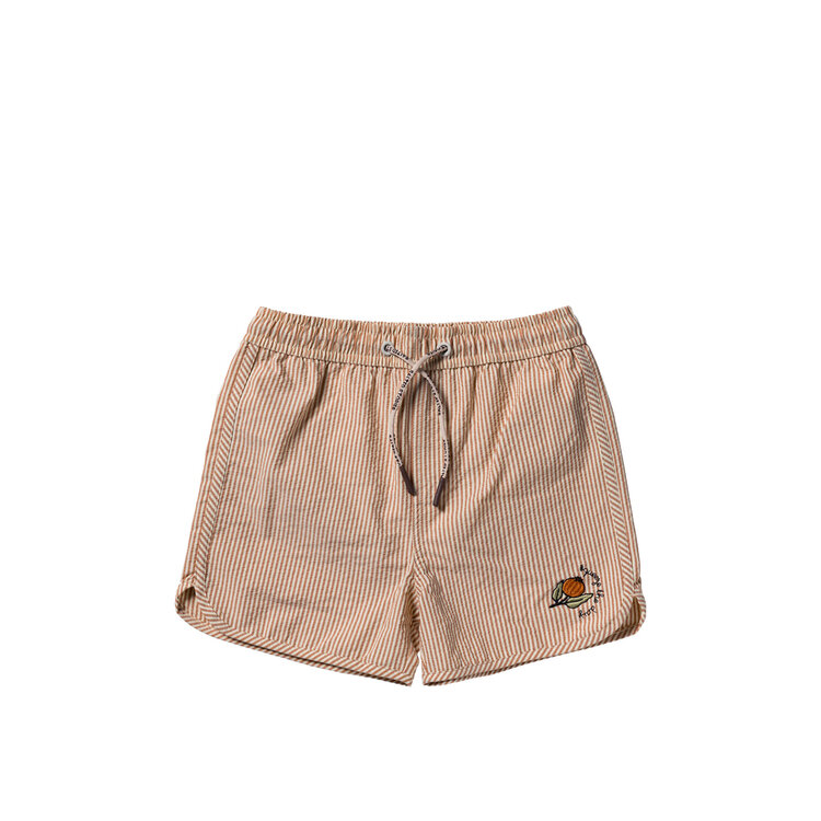Salted Stories Seersucker Swim Shorts - Bombay Brown