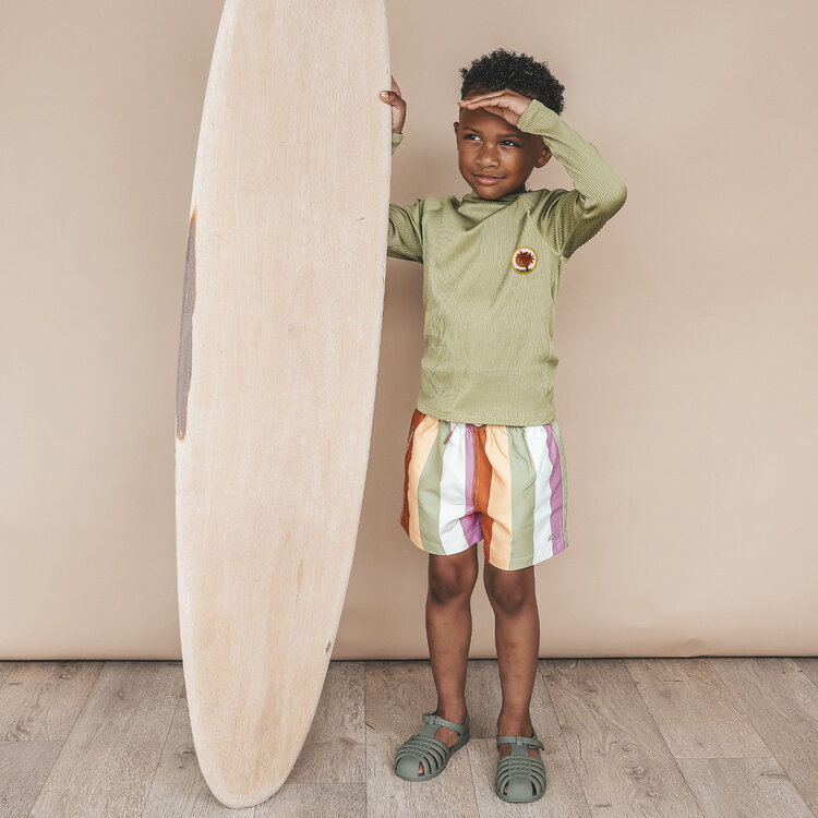 Salted Stories Solid Rib Swim Longsleeve - Iguana