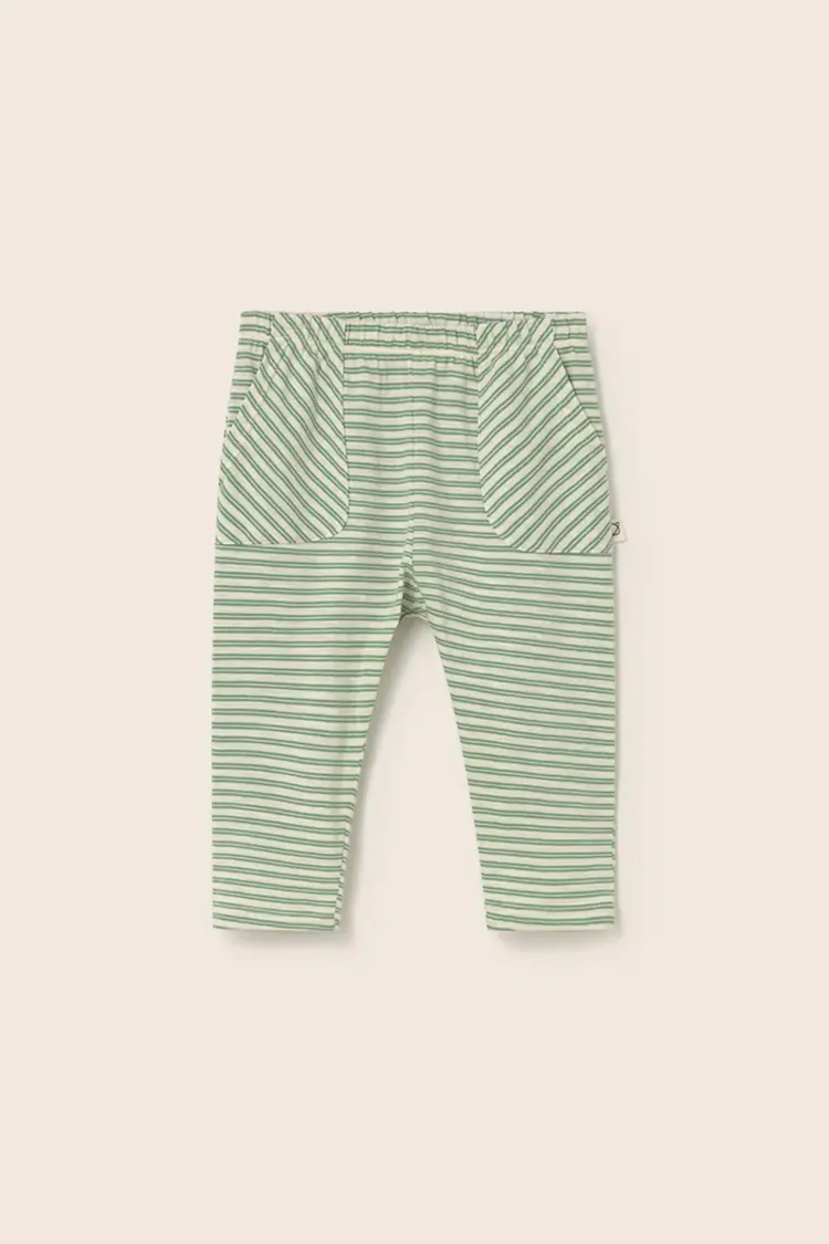 Cozmo Pants Dante Striped Slub Cotton Pants - Green