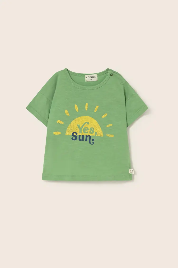 Cozmo T-Shirt Ian Soft Slub Cotton Print T-Shirt Sun - Green