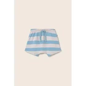 Cozmo Shorts Cali Striped Cotton Fleece Shorts - Blue