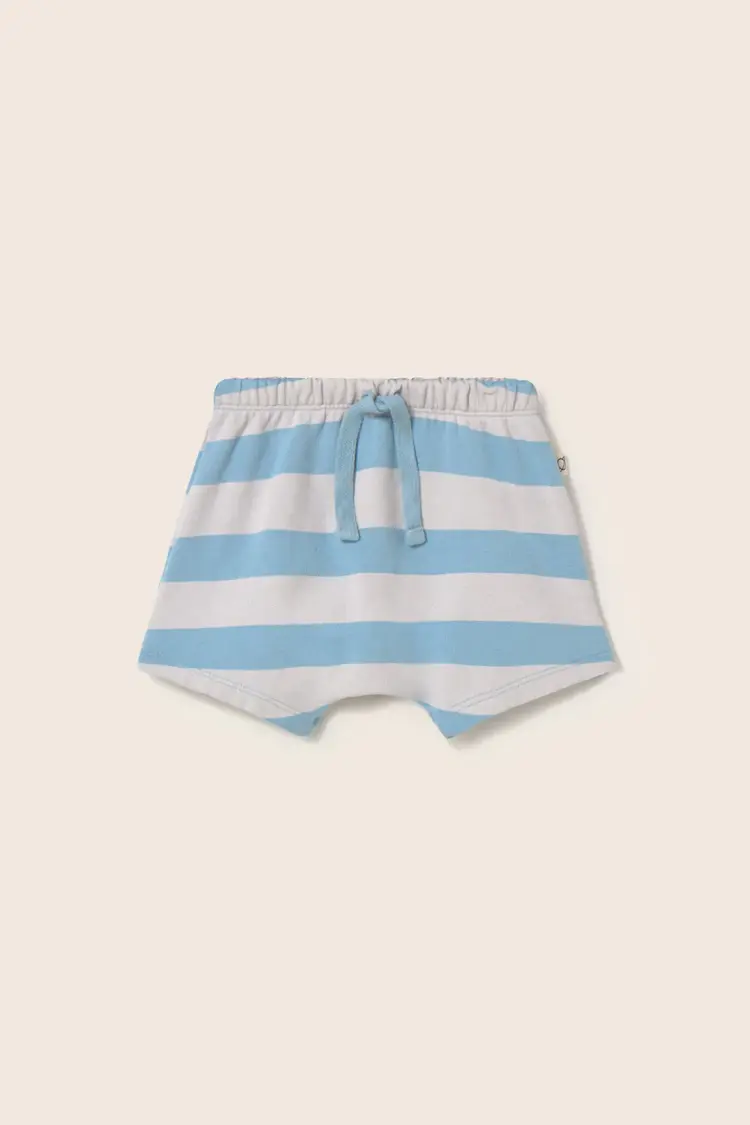 Cozmo Shorts Cali Striped Cotton Fleece Shorts - Blue
