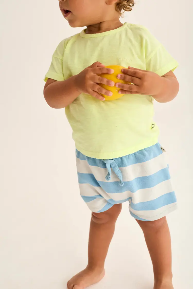 Cozmo Shorts Cali Striped Cotton Fleece Shorts - Blue