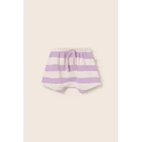 Cozmo Shorts Cali Striped Cotton Fleece Shorts - Lavender