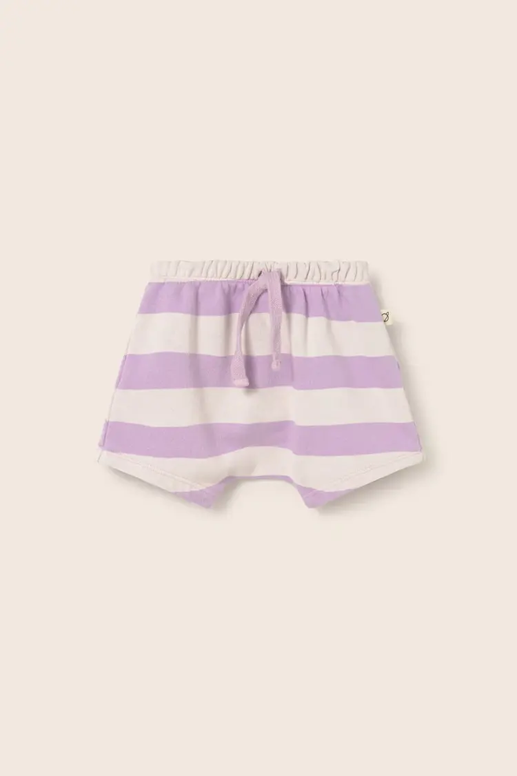 Cozmo Shorts Cali Striped Cotton Fleece Shorts - Lavender